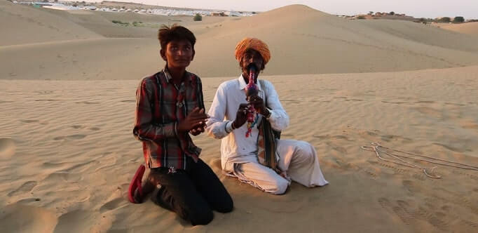 Volksmusiker in der Wüste Thar