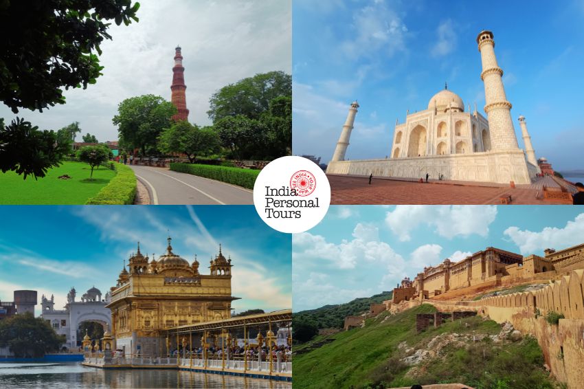 Sehenswürdigkeiten in Delhi, Agra, Amritsar und Jaipur, Indien.