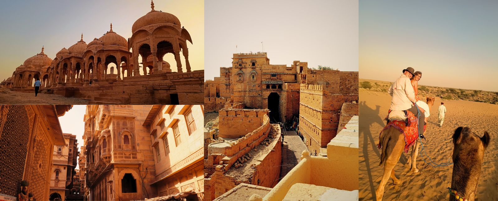 Jaisalmer Fort, Mehrangarh Fort in Jodhpur und Amer Fort bei Jaipur, Rajasthan.