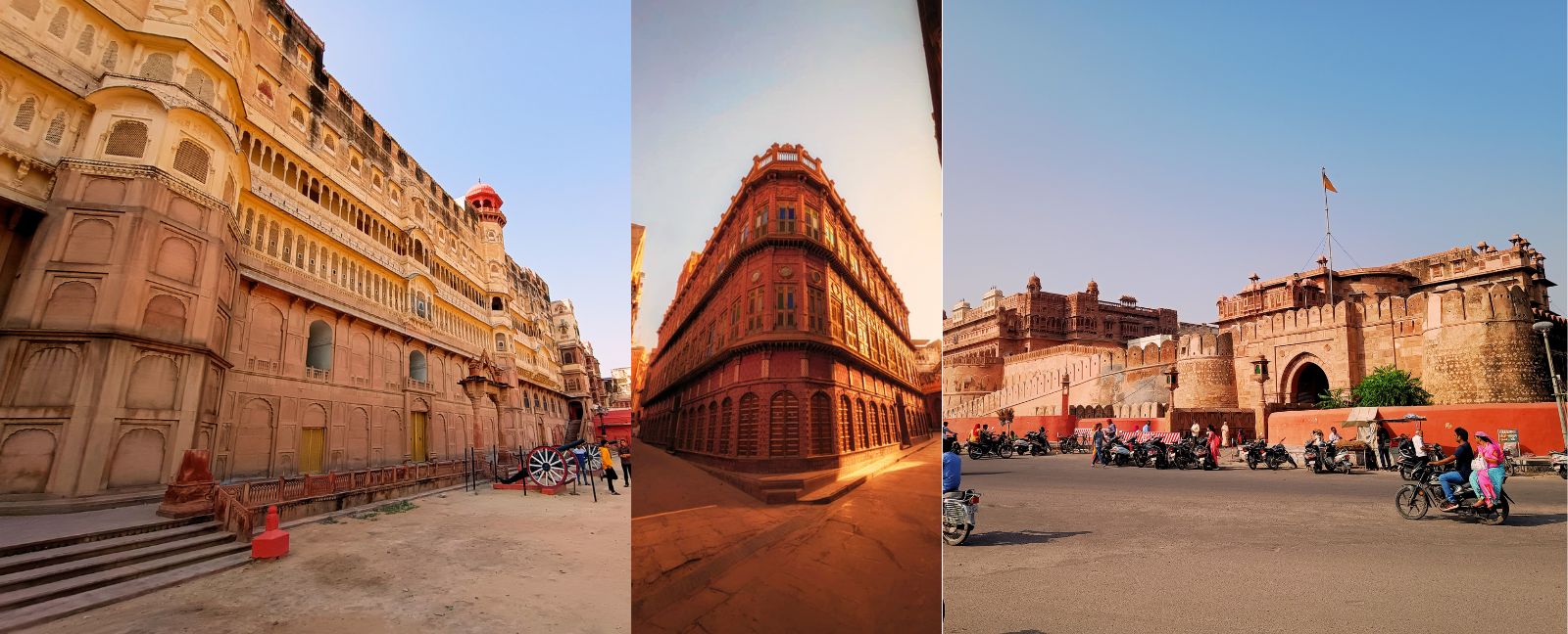 Jaisalmer Fort, Mehrangarh Fort in Jodhpur und Amer Fort bei Jaipur, Rajasthan.