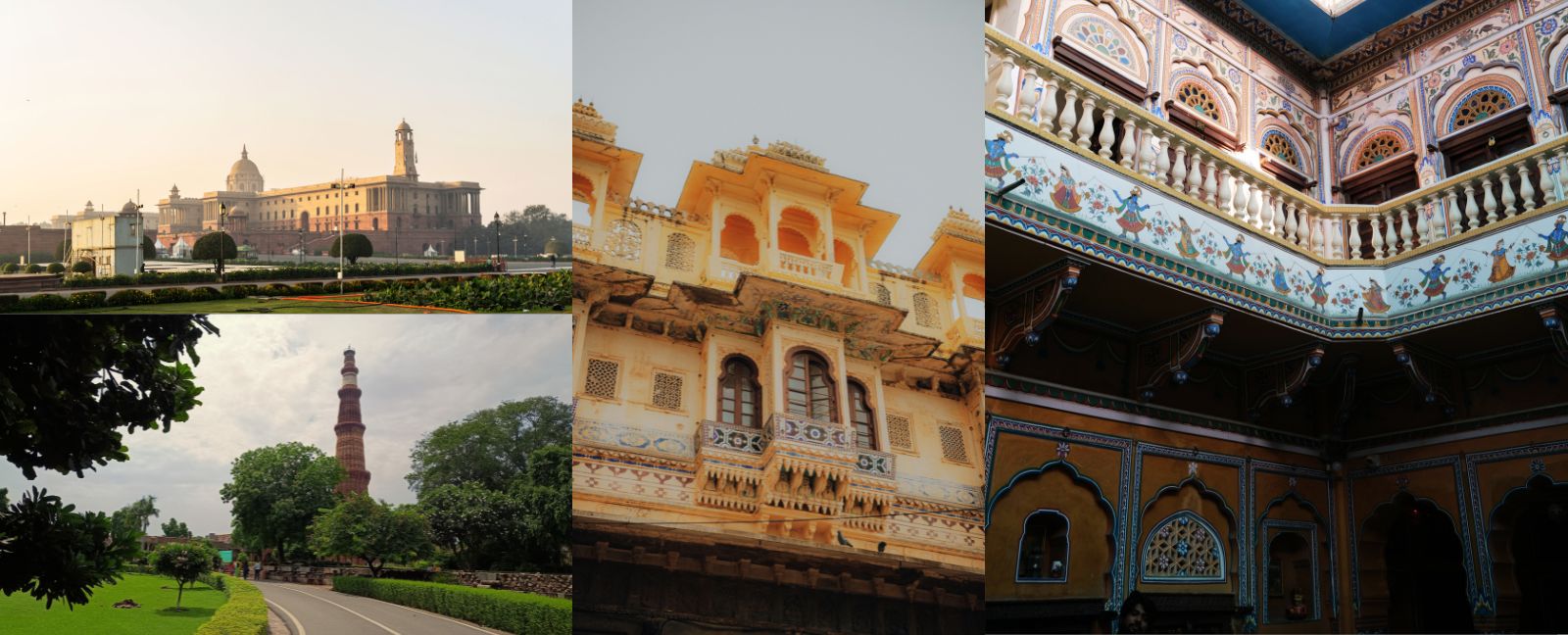 Jaisalmer Fort, Mehrangarh Fort in Jodhpur und Amer Fort bei Jaipur, Rajasthan.