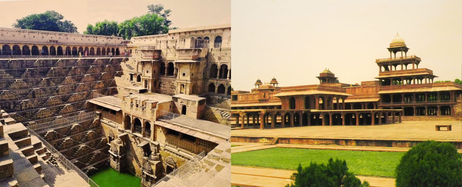 Jaisalmer Fort, Mehrangarh Fort in Jodhpur und Amer Fort bei Jaipur, Rajasthan.