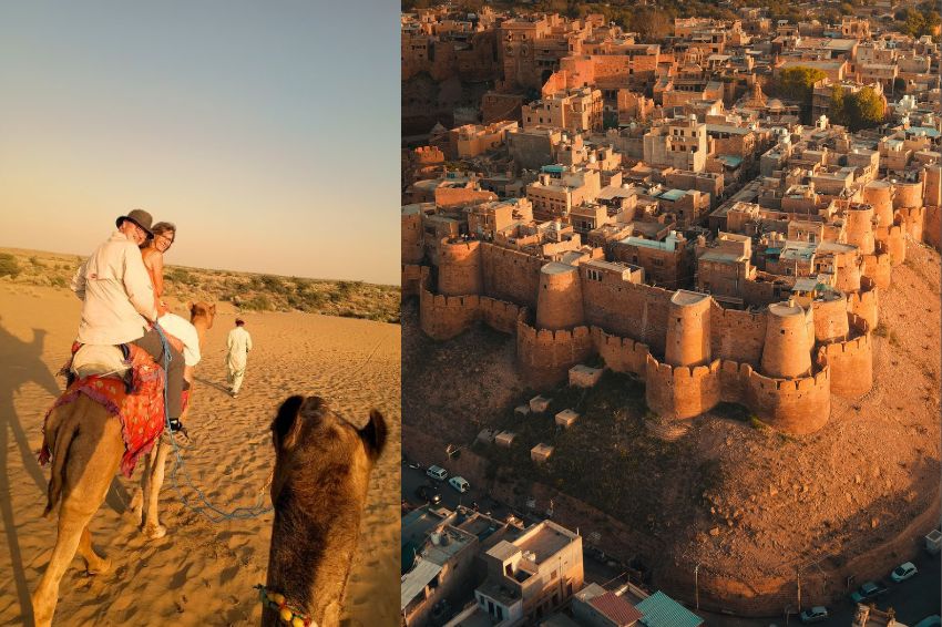 Jaisalmer Fort, Mehrangarh Fort in Jodhpur und Amer Fort bei Jaipur, Rajasthan.